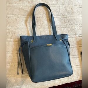 Vintage T Tahari all leather blue handbag - good used condition.